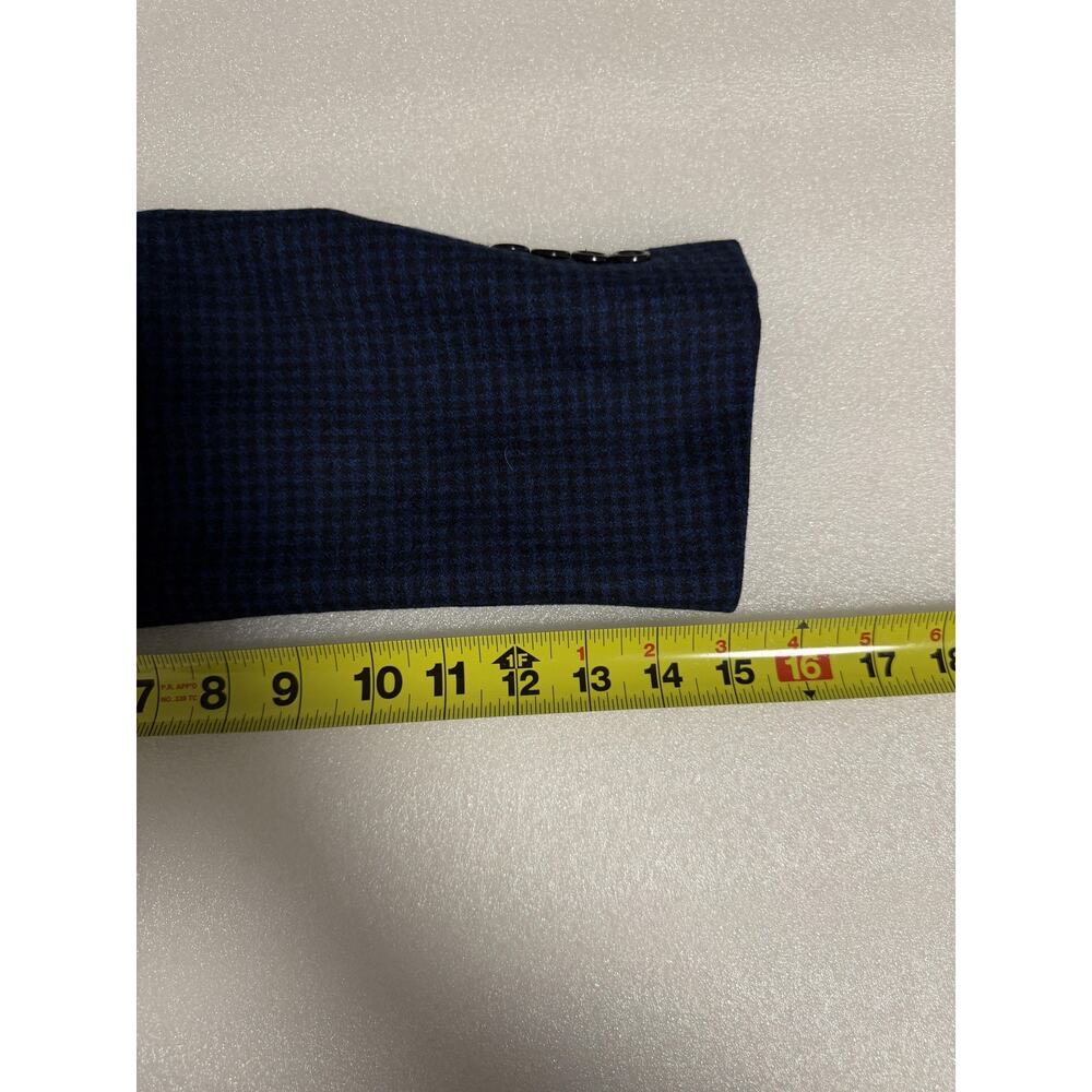 Bruno Magli Blazer Mens 36S Blue Wool Check Two Button Sport Coat Notch Lapel - Picture 14 of 16